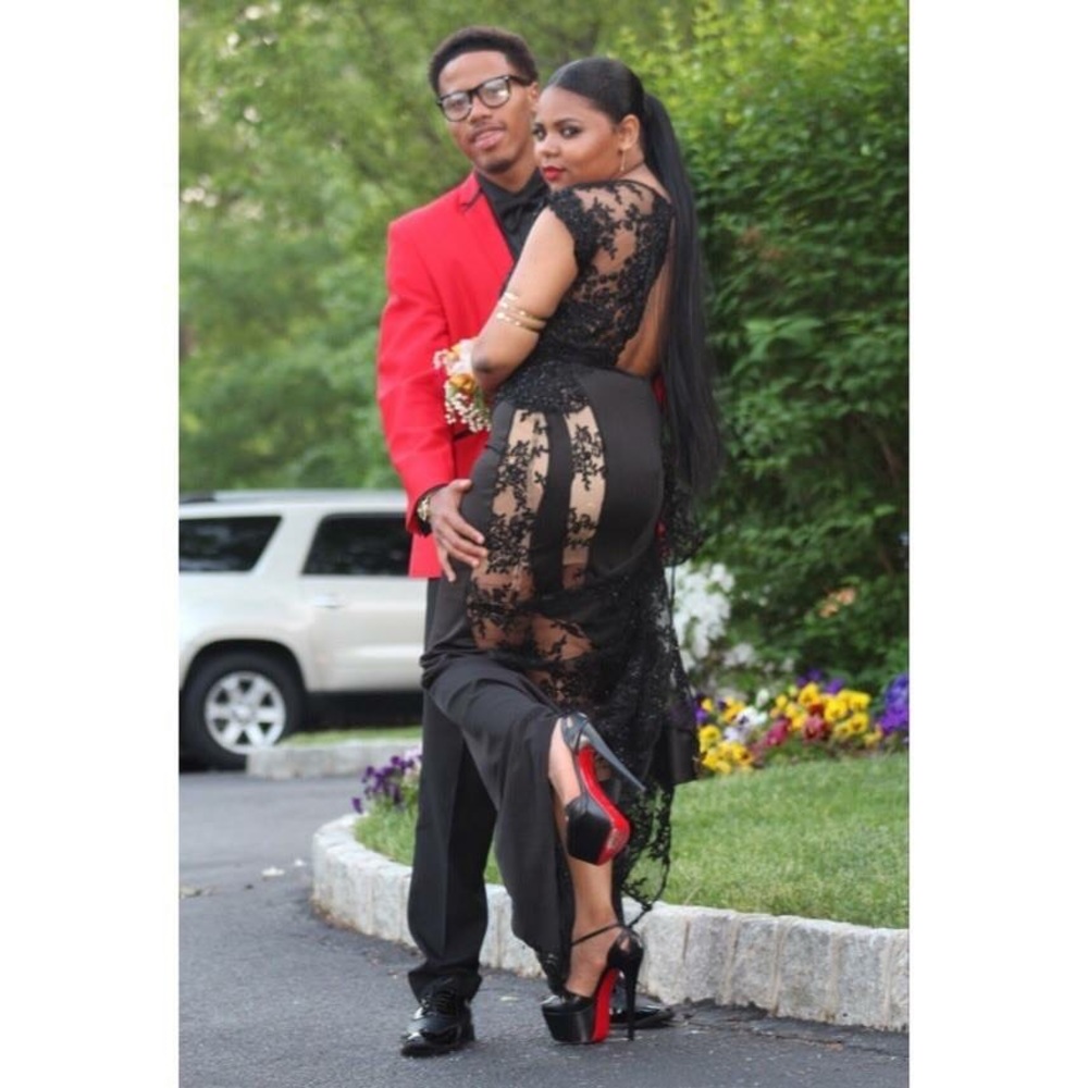 CUSTOM PROM DRESS - BLACK LACE